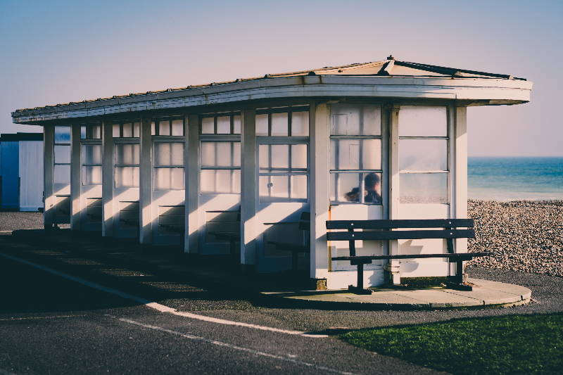 beach shelter on Worthing seafront