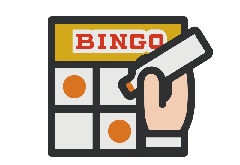 graphic of a hand holding a marker pen over a bingo card