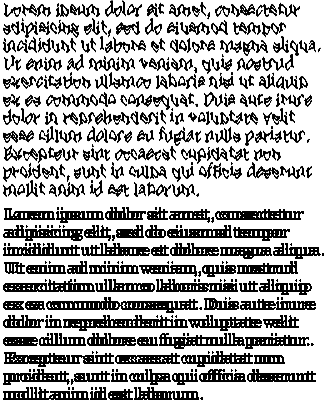 photo shows two examples of distorted text