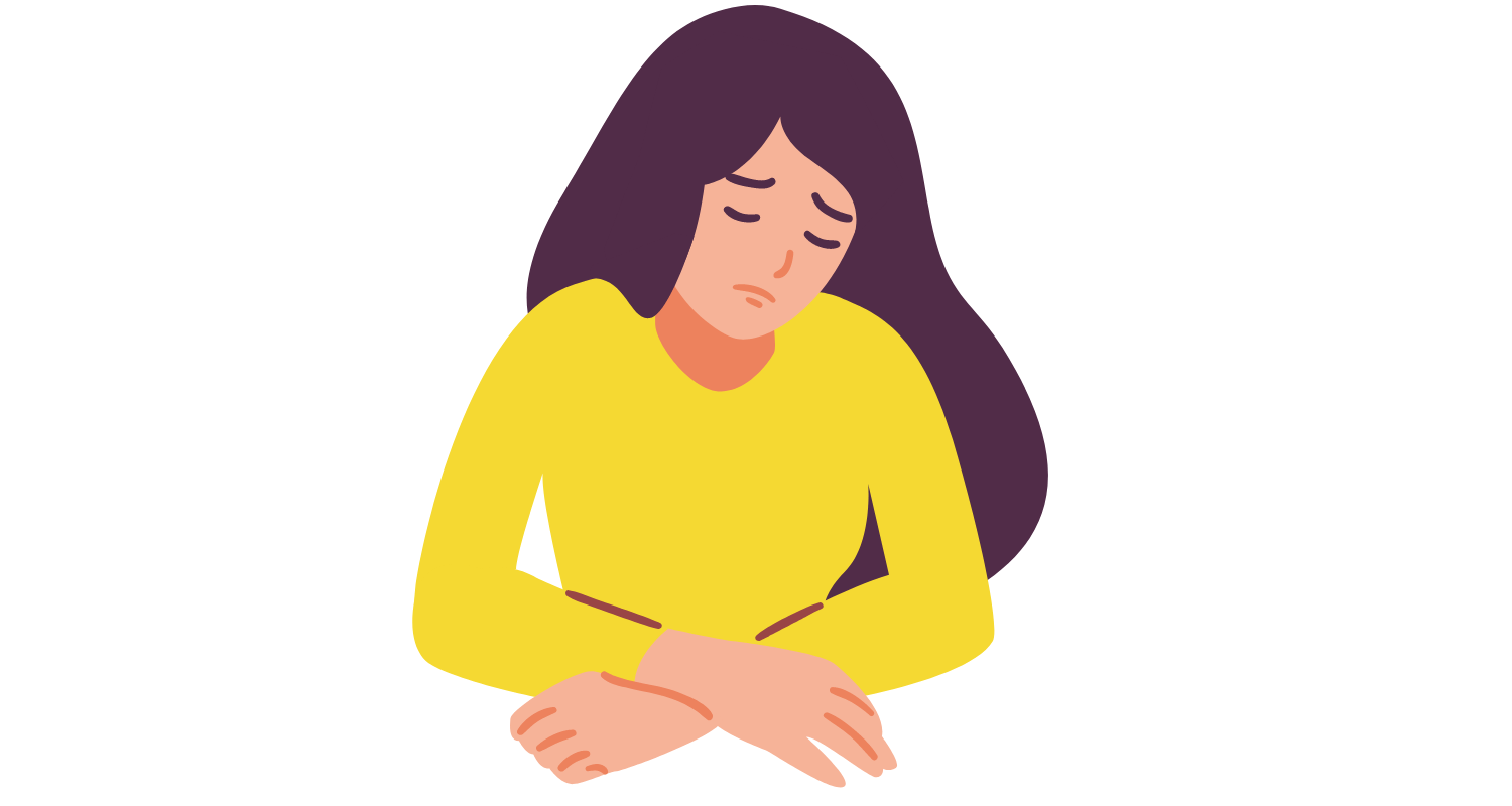 image of a young lady looking sad