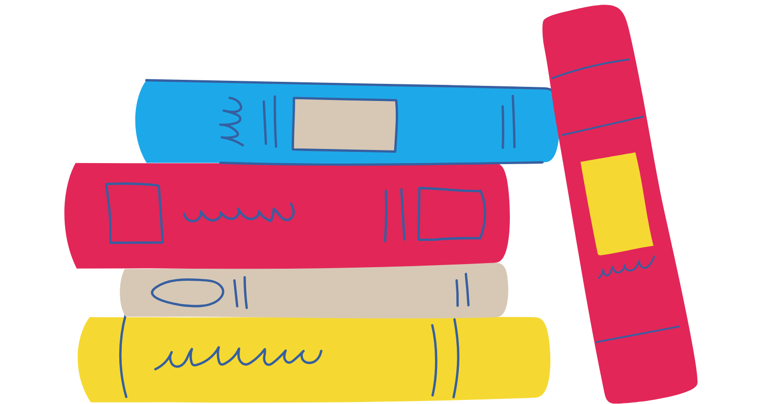 an illustration of a pile of books