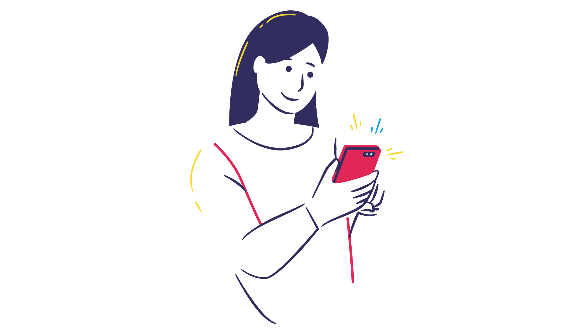 graphic of a woman on a mobile phone