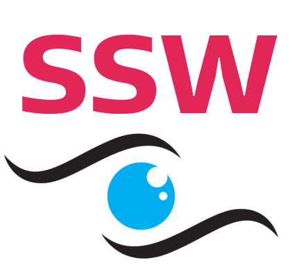 The SSW logo, a blue eye, outlined in black, with the letters S S W above.
